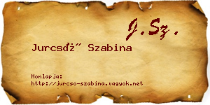 Jurcsó Szabina névjegykártya